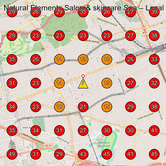 Natural Elements Salon & skincare Spa GeoGrid visibility map for Centro De Estã©Tica in Richmond Hill